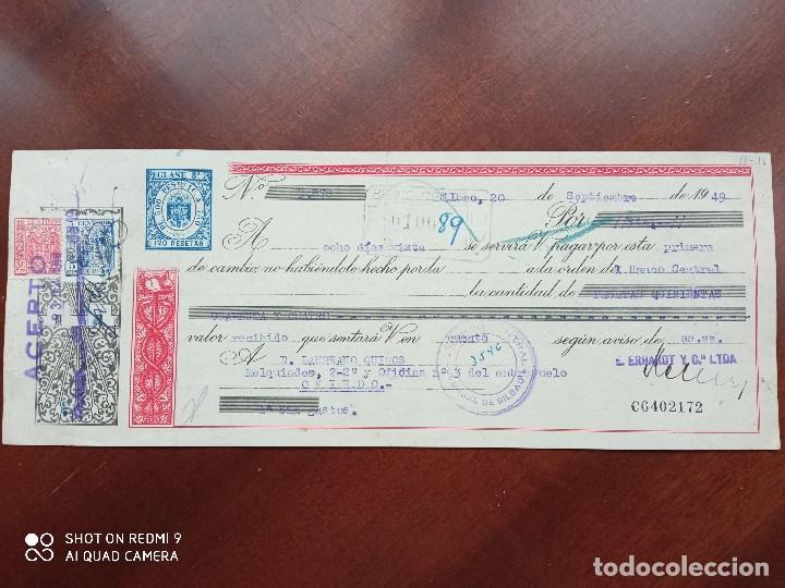 Documentos bancarios: LETRA DE CAMBIO BILBAO ASTURIAS 1949 - Foto 1