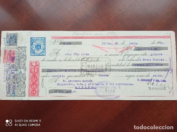 Documentos bancarios: LETRA DE CAMBIO BILBAO ASTURIAS 1950 - Foto 1