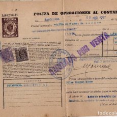 Documentos bancarios: POLIZA DE OPERACIONES AL CONTADO CLASE 8ª DE 1957