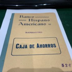 Documentos bancarios: ANTIGUA LIBRETA BANCO HISPANO AMERICANO - CAJA DE AHORROS - AÑO 1929 -. Lote 286148368
