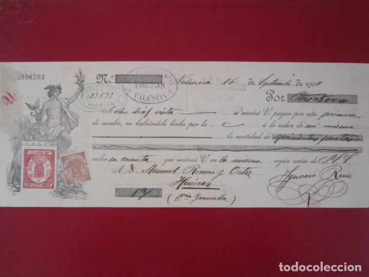 Documentos bancarios: LETRA DE CAMBIO 1908 POR 500 PESETAS - Foto 1