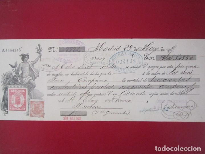 Documentos bancarios: LETRA DE CAMBIO 1909 343,50 PESETA9 - Foto 1