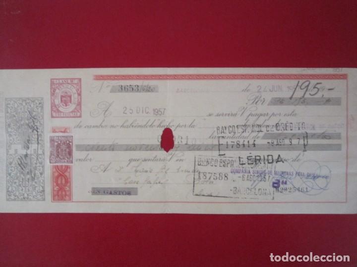 Documentos bancarios: LETRA DE CAMBIO 1957 195 PESETA9 - Foto 1