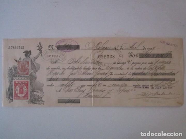 Documentos bancarios: LETRA DE CAMBIO 206 PESETAS 1909 - Foto 1