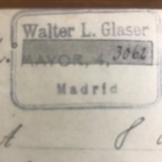 Documentos bancarios: LETRA DE CAMBIO WALTER L. GLASER DE MADRID 1935 TIMBRES REPUBLICA. Lote 289770048