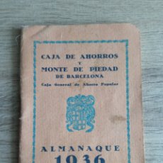 Documentos bancarios: ALMANAQUE GUERRA CIVIL 1936 CAJA DE AHORROS Y MONTE DE PIEDAD DE BARCELONA.BANCOS.BANCARIO.CHEQUES.D. Lote 290246478