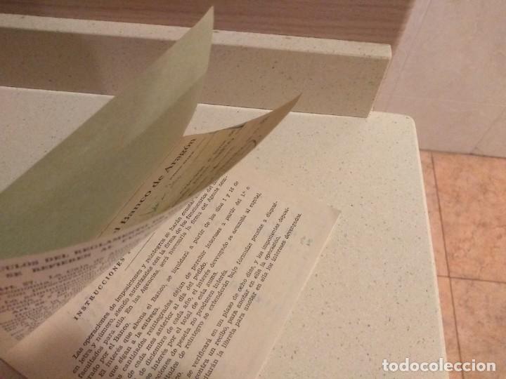 Documentos bancarios: Antigua libreta del Banco de Arag&oacute;n Caha de Ahorros - Foto 3