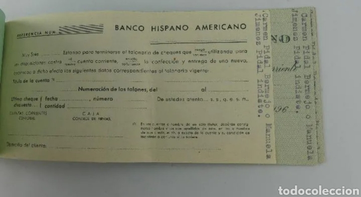 Documentos bancarios: ~ CARTILLA DE CHEQUES BANCO HISPANO AMERICANO ~ - Foto 2