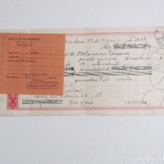 Documentos bancarios: LETRA DE CAMBIO. BANCO DE LA PROPIEDAD. BARCELONA. 29 MARZO 1961