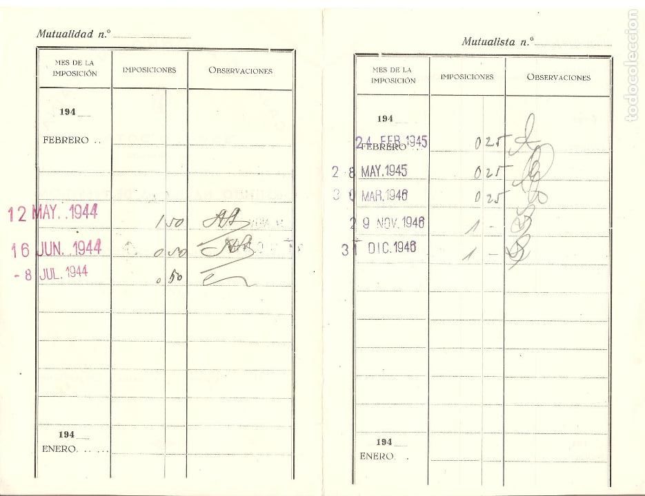 Documentos bancarios: CARTILLA CAJA DE AHORROS VIZCA&Iacute;NA, SEGURO DOTAL, REASEGURADO INS. NACIONAL PREVISI&Oacute;N, 1944 - Foto 2