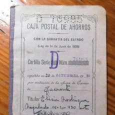 Documentos bancarios: LIBRETA CAJA POSTAL DE AHORROS AÑO 1931. MOVIMIENTOS DESDE 20 0CTUBRE 1931 A 17 MAYO 1945.. Lote 299202468