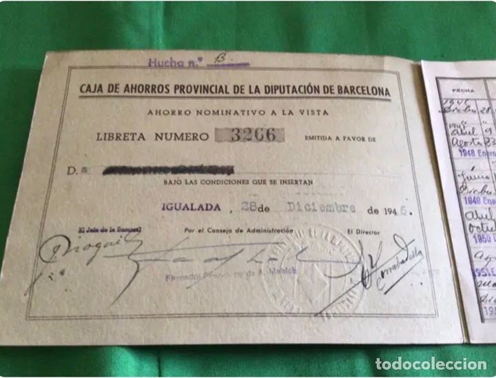 Documentos bancarios: ANTIGUA LIBRETA DE AHORROS. A&Ntilde;O 1946 - Foto 2