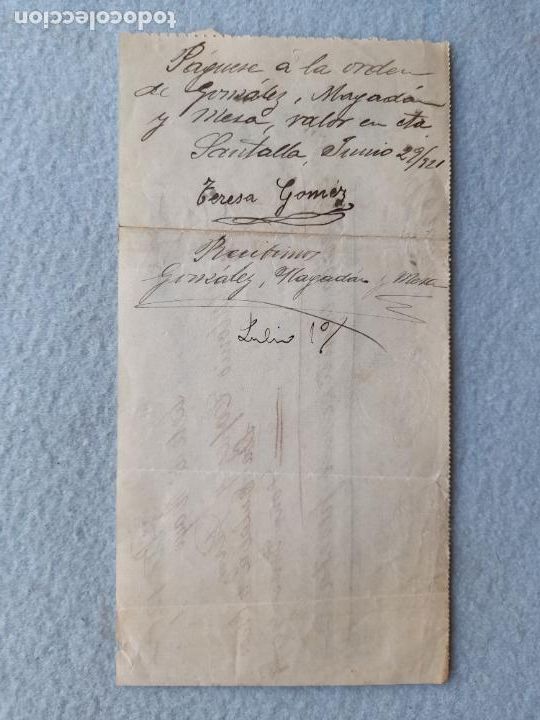 Documentos bancarios: Cheque. Banco Espa&ntilde;ol del Rio de la Plata. A&ntilde;o 1921. - Foto 2