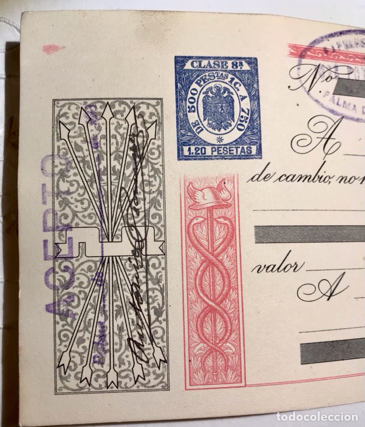 Documentos bancarios: Letra de cambio en blanco. A&ntilde;os 40 - Foto 2