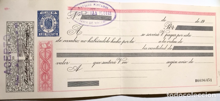 Documentos bancarios: Letra de cambio en blanco. A&ntilde;os 40 - Foto 1