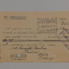 Documentos bancarios: PUBLICACIONES SPORTS LETRA DE CAMBIO BARCELONA 1924. Lote 310892598