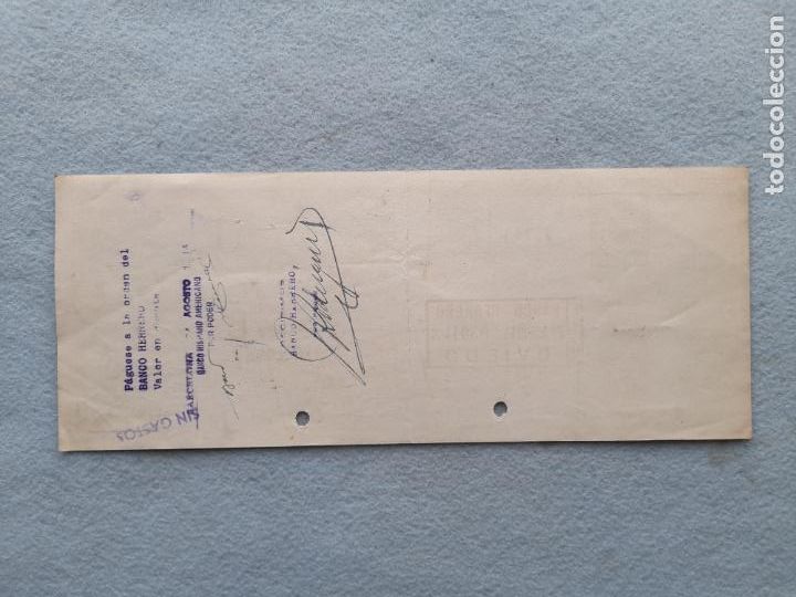 Documentos bancarios: Letra de cambio. Barcelona, Agosto de 1944. - Foto 2