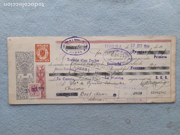 Documentos bancarios: Letra de cambio. Jijona, Octubre de 1944. - Foto 1