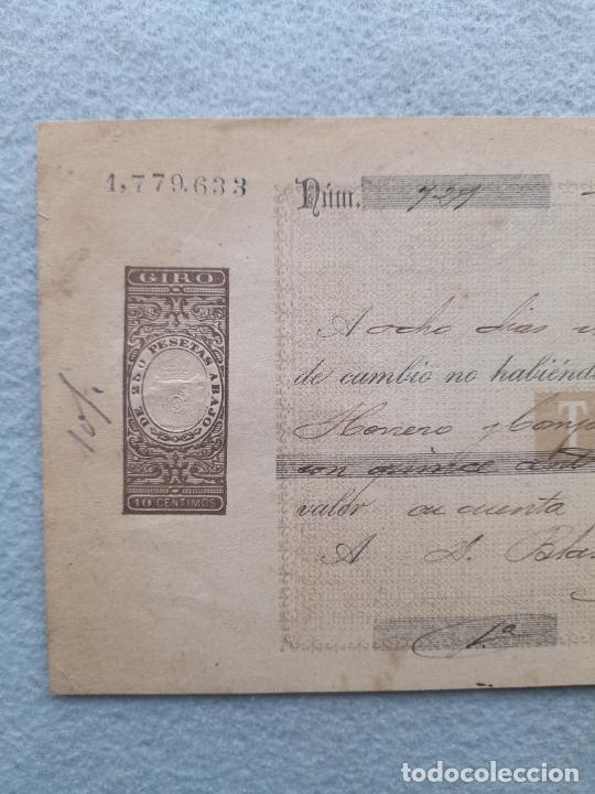Documentos bancarios: Giro antiguo. Gij&oacute;n, Octubre de 1891. - Foto 2