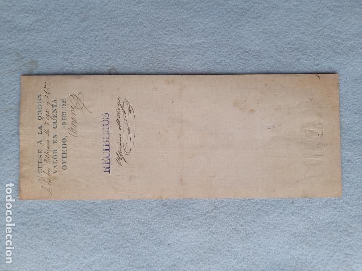 Documentos bancarios: Giro antiguo. Gij&oacute;n, Octubre de 1891. - Foto 3