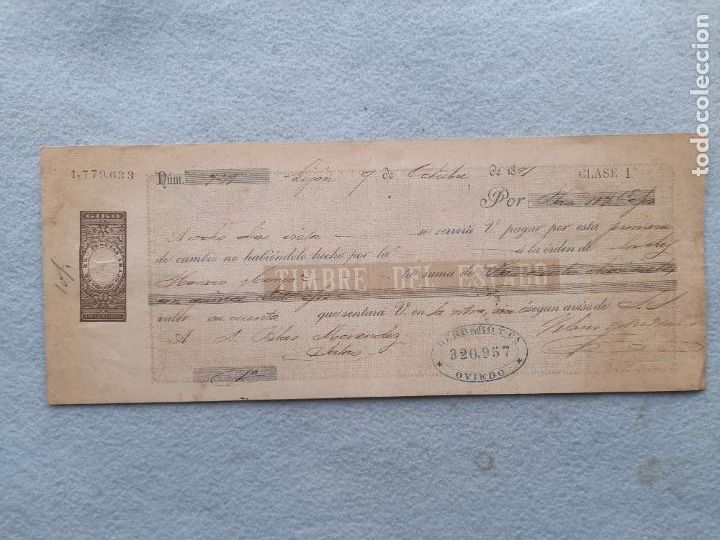 Documentos bancarios: Giro antiguo. Gij&oacute;n, Octubre de 1891. - Foto 1
