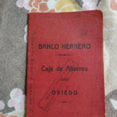 Documentos bancarios: LIBRETA DE AHORROS DEL BANCO HERRERO CAJA DE AHORROS DE OVIEDO AÑOS 40`S VER FOTOS. Lote 323613753