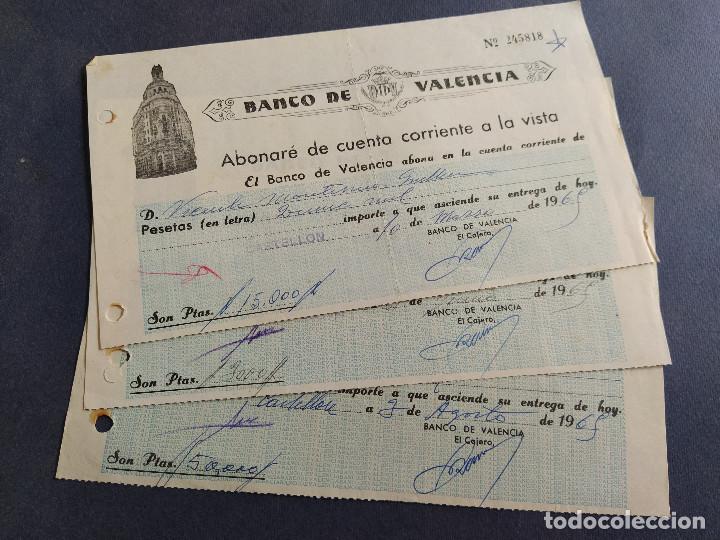 Documentos bancarios: 3 documentos de abono en cuenta del banco de valencia castellon - Foto 1
