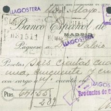 Documentos bancarios: 1946 CHEQUE BANCO ESPAÑOL DE CRÉDITO / BANCO HISPANO COLONIAL - GERONA - LLAGOSTERA (42)