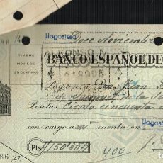 Documentos bancarios: 1948 CHEQUE BANCO ESPAÑOL DE CRÉDITO GERONA - LLAGOSTERA (48)