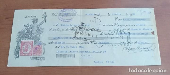 Documentos bancarios: LETRA DE CAMBIO DE ALCOY A&Ntilde;O 1935 - Foto 1