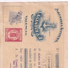 Documenti bancari: INDUSTRIA ACEITERA CASANOVA VALENCIA. 1930. Lote 360632810
