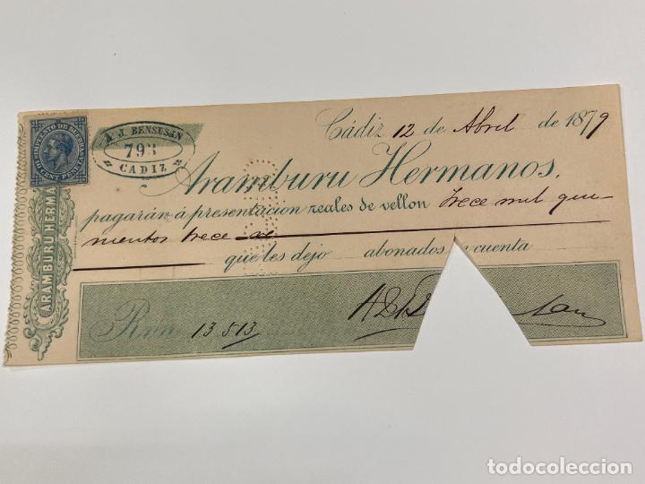 Documentos bancarios: PAGAR&Eacute; DE ARAMBURU HERMANOS. A&Ntilde;O 18793 - Foto 1