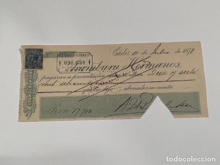 Documentos bancarios: PAGAR&Eacute; DE ARAMBURU HERMANOS. A&Ntilde;O 1878. - Foto 1