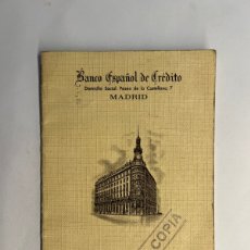 Documentos bancarios: BANCO ESPAÑOL DE CRÉDITO. LIBRETA DE AHORRO. SUCURSAL DE CASTELLÓN.. (H.1975?). Lote 364260096