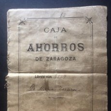 Documentos bancarios: LIBRETA AÑO 1893 / CAJA DE AHORROS DE ZARAGOZA / MUY RARA. Lote 365742321