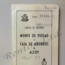 Documentos bancarios: LIBRETA DE AHORRO MONTE DE PIEDAD CAJA DE AHORRO DE ALCOY - 1968. Lote 366078491