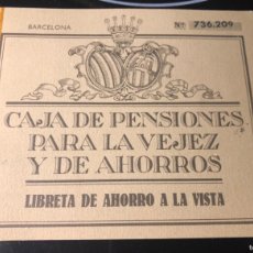 Documentos bancarios: ANTIGÜA LIBRETA DE AHORROS , CAJA DE PENSIONES PARA LA VEJEZ Y DE AHORROS . 1.964