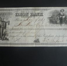 Documentos bancarios: PAGARÉ POR $40 EMITIDO POR ''ILION BANK HERKIMER CO.'' EL 9 DE ABRIL DE 1861. PRECIOSOS GRABADOS.