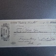 Documentos bancarios: MADRID LETRA DE CAMBIO AÑO 1844 EMITIDA POR ALCALDE Y JUGO - 1000 REALES VELLÓN. Lote 375205679