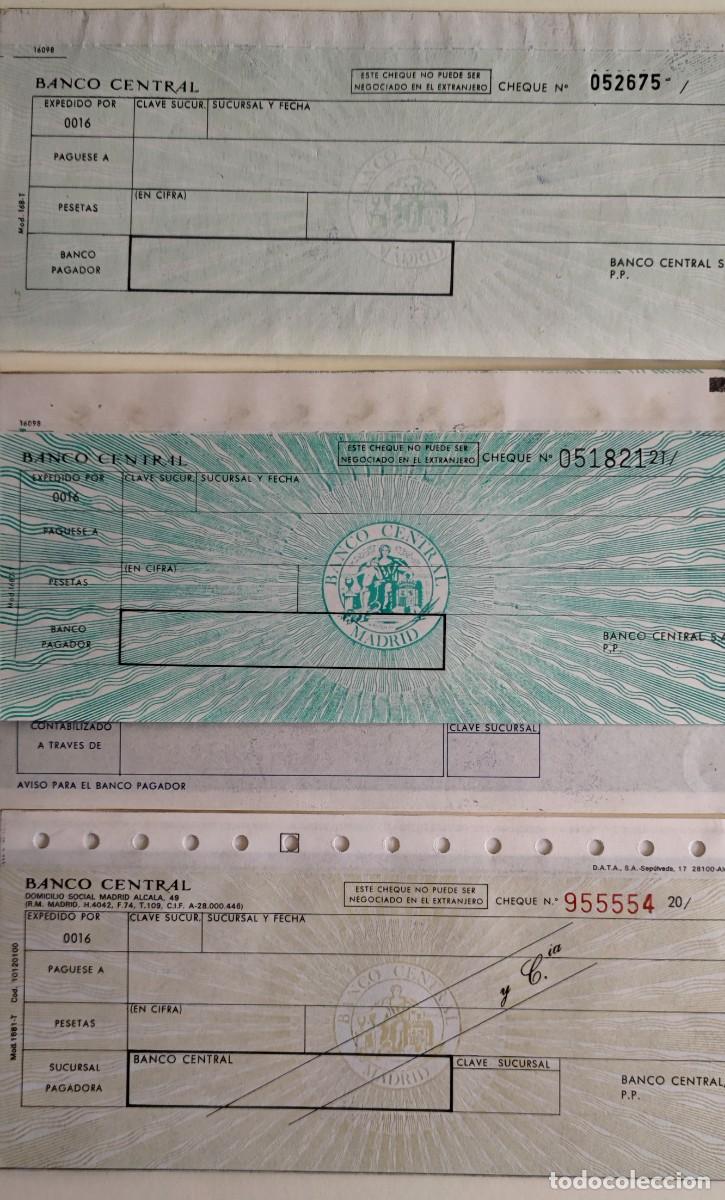 Documentos bancarios: BANCO CENTRAL - CHEQUES DEL BANCO - Foto 2