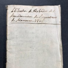 Documentos bancarios: LLIBRETA DEL ARRENDAMENT DE AGUARDENT DE MANRESA - AÑO 1806 / GUERRA INDEPENDENCIA. Lote 380654784