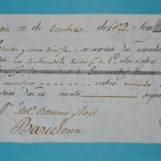 Documentos bancarios: CADIZ - ANTIGUA LETRA DE CAMBIO - SIGLO XIX AÑO 1829 - CON GRABADO EN MARGEN Y PAPEL CON FILIGRANA. Lote 382526854