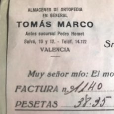 Documentos bancarios: LETRA DE CAMBIO 1935 VALENCIA ALMACENES ORTOPEDIA TOMAS MARCO Nº43