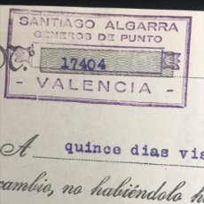 Documentos bancarios: LETRA DE CAMBIO 1935 VALENCIA SANTIAGO ALGARRA Nº47