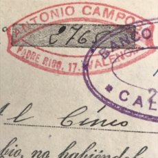 Documentos bancarios: LETRA DE CAMBIO 1935 VALENCIA ANTONIO CAMPOS Nº49