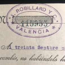 Documentos bancarios: LETRA DE CAMBIO 1935 VALENCIA J.ROBILLARD Y CIA Nº51