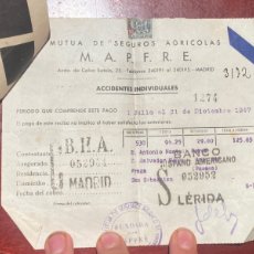 Documentos bancarios: SEGURO MAPRRE 1947. Lote 391351159