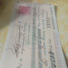 Documentos bancarios: CHEQUE COMPENSADO BANCO AGRARIO DE BALEARES 1944 P12