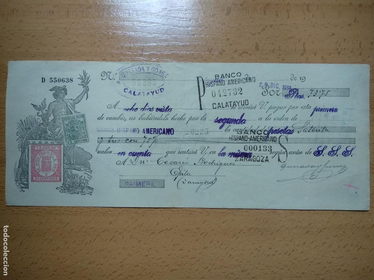 Letra De Cambio Española letra cambio año 1934 republica española sellos - Compra venta en  todocoleccion