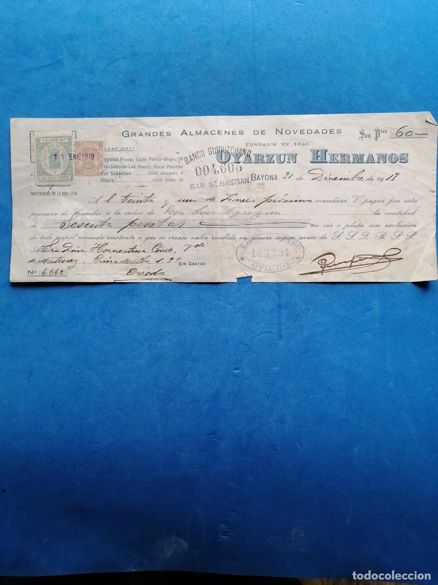 Documentos bancarios: Letra de Cambio, 1918 - Foto 1